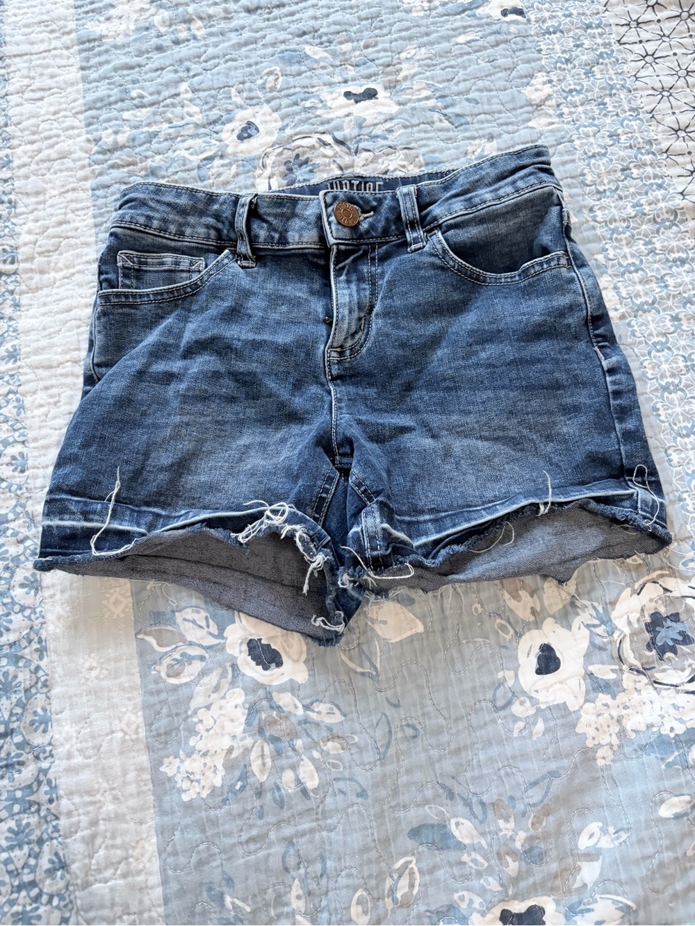 Justice Blue Distressed Denim Cutoff Shorts